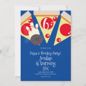 Invitation Pizza Géométrique Slices Party Bowling Anniversair (Devant)