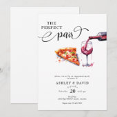Invitation Pizza Italien | Fête de Mariage au Vin (Devant / Derrière)