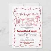 Invitation Pizza italienne et vin Fiançailles parfait (Devant)