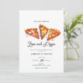 Invitation Pizza italienne | Fête des mariées aquarelle (Debout devant)