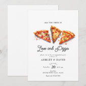 Invitation Pizza italienne | Fête des mariées aquarelle (Devant / Derrière)