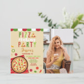 Invitation Pizza Making Party Anniversaire Photo (Debout devant)