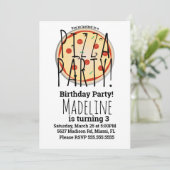 Invitation Pizza Mix Anniversaire Foody Rouge Plaid (Debout devant)