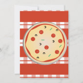 Invitation Pizza Mix Anniversaire Foody Rouge Plaid (Dos)