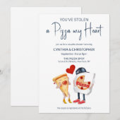 Invitation Pizza mon cœur drôle (Devant / Derrière)