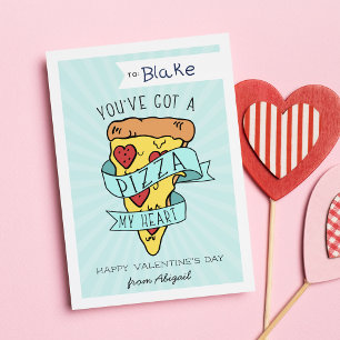 Invitation Pizza My Heart Classroom Valentines Day Card