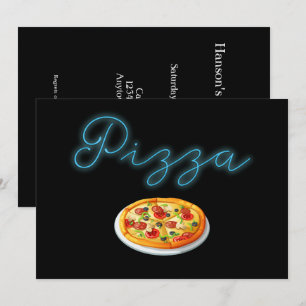Invitation Pizza Neon Glow