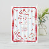 Invitation Pizza & Pacificateurs Croquis Doodle Boy Baby show (Debout devant)