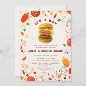 Invitation Pizza & Pacificateurs Toppings Burger BBQ Baby sho (Devant)