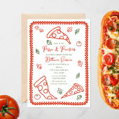 Invitation Pizza & Pacifier croquis Doodle Baby shower neutre