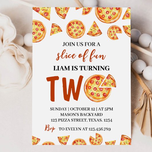 Invitation Pizza partie de fête amusante Anniversaire Invitat