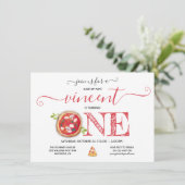 Invitation Pizza Party 1er anniversaire Moderne (Debout devant)