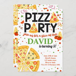 Invitation Pizza Party Anniversaire des enfants Italien Fun B