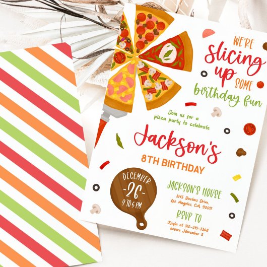 Invitation Pizza Party Anniversaire Invitation, Snack modifia