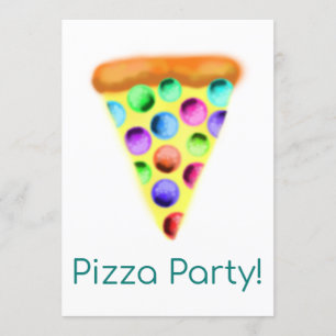 Invitation Pizza Party (Arc-en-ciel)
