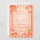 Invitation Pizza Party Baby Shower (Devant)