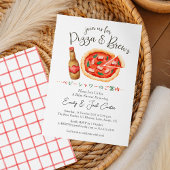 Invitation Pizza Party Baby shower bière brasse rustique mign