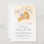 Invitation Pizza Party Baby shower Pacifier Aquarelle mignon (Devant)