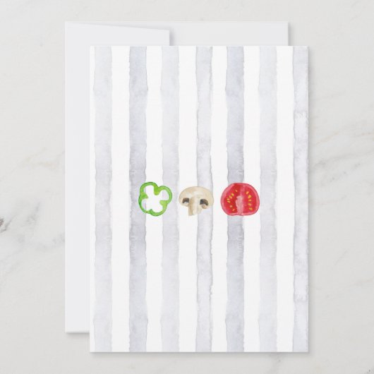 Invitation Pizza Party Baby shower Rustique Aquarelle Topping (Dos)