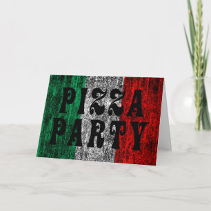 Invitation pizza party (drapeau italien)