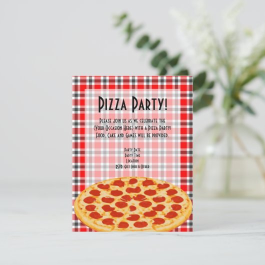 Invitation Pizza Party Invitation, Conception de nappes (Debout devant)