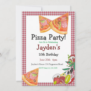 Invitation Pizza Party, Invitation Pizza modifiabl
