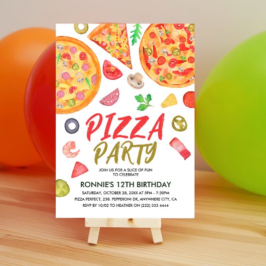 Invitation Pizza Party Italien Fun Anniversaire de enfant
