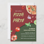 Invitation Pizza Party italien moderne Anniversaire de enfant (Devant)