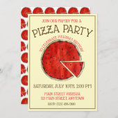 Invitation Pizza Party New Haven CT Connecticut Pie Slice (Devant / Derrière)