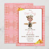 Invitation Pizza Party N'importe quel âge Anniversaire Photo  (Devant / Derrière)