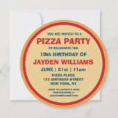 Invitation Pizza Party N'importe quel Anniversaire de enfant (Dos)