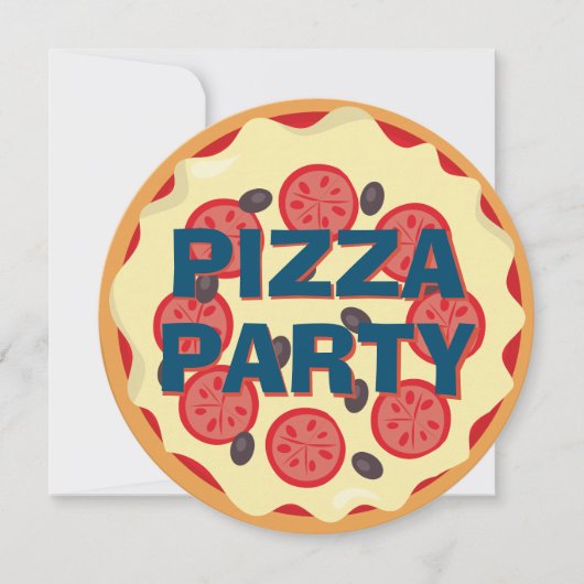 Invitation Pizza Party N'importe quel Anniversaire de enfant (Devant)