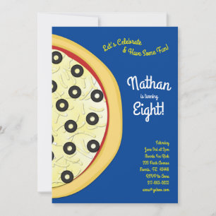 Invitation Pizza Party Olive Pizza 