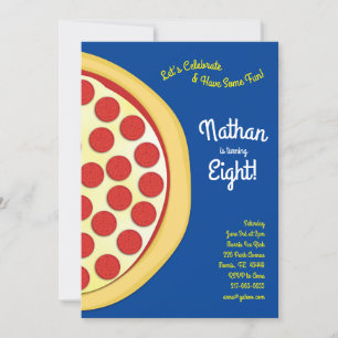 Invitation Pizza Party Pepperoni Pizza