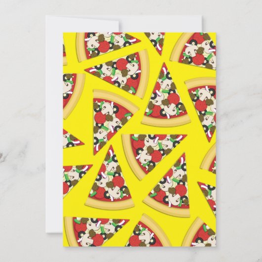 Invitation Pizza Party Suprême Combo Pizza Slice (Dos)