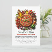 Invitation Pizza Party Time Une tranche de plaisir attend l'i (Debout devant)