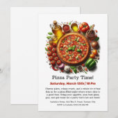Invitation Pizza Party Time Une tranche de plaisir attend l'i (Devant / Derrière)