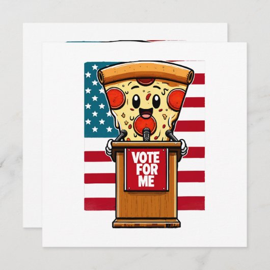 Invitation pizza patriotique vote pour moi (Devant / Derrière)