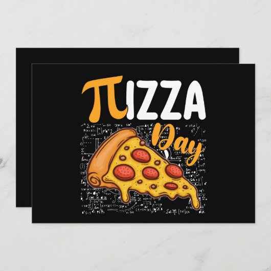 Invitation Pizza Pi Day Mathématiques Amateurs (Devant / Derrière)