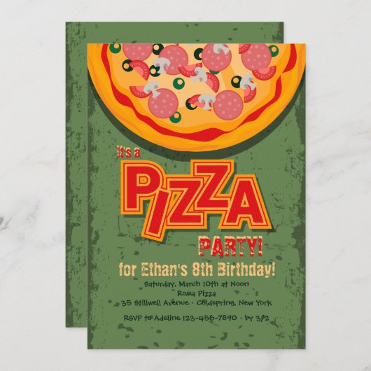 Invitation Pizza Pie (Devant / Derrière)