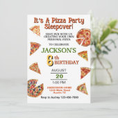 Invitation Pizza Pie Slice Slepover N'importe quel âge Annive (Debout devant)
