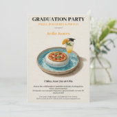 Invitation Pizza Pool Cocktail Graduation Celebration  (Debout devant)