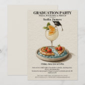 Invitation Pizza Pool Cocktail Graduation Celebration  (Devant / Derrière)