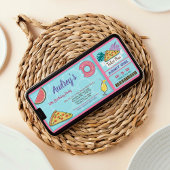 Invitation Pizza Pool Party Tropical été Anniversaire