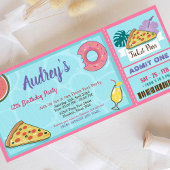 Invitation Pizza Pool Party Tropical été Anniversaire