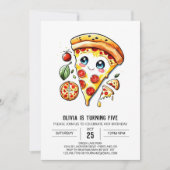 Invitation Pizza pour enfants simples (Devant)