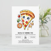 Invitation Pizza pour enfants simples (Debout devant)
