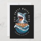 Invitation Pizza pour manger des requins | Le Grand Bite Blan (Devant)