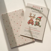 Invitation Pizza & Pyjamas Noël fête d'anniversaire
