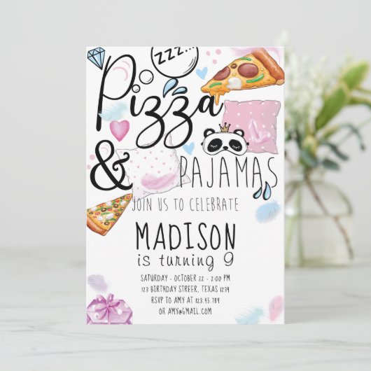 Invitation Pizza & Pyjamas Stwood Party (Debout devant)